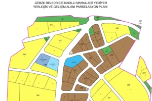 Gebze Kadıllı Mahallesi'nde tamamlanan imar uygulaması sonrası oluşan yeni parseller