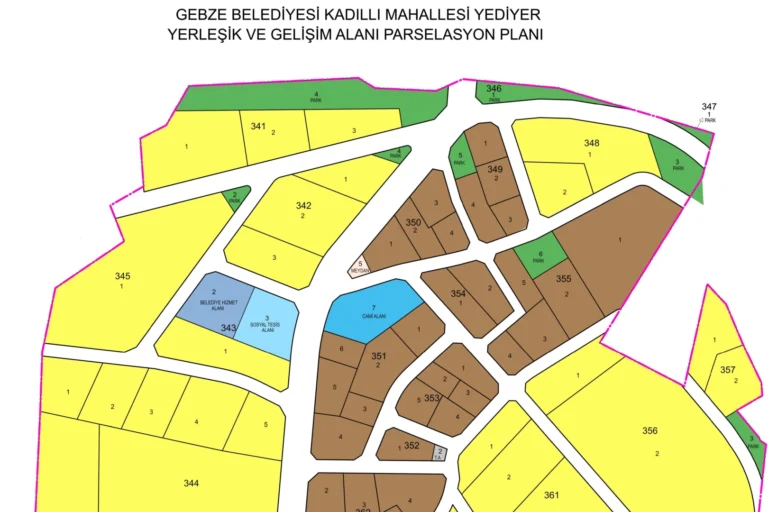 Gebze Kadıllı Mahallesi'nde tamamlanan imar uygulaması sonrası oluşan yeni parseller