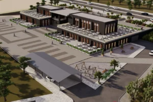 Çorum'a yapılacak teras bahçe ve yer altı otoparkı projesini gösteren görsel