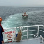 Kıyı Emniyeti ekipleri tarafından Küçükyalı açıklarında kurtarılan teknenin görseli