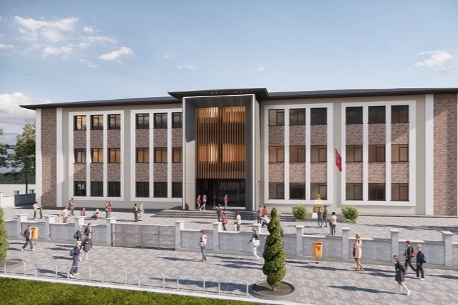 Kayseri Melikgazi'de 12 derslikli yeni ortaokul inşaatı