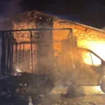 Adıyaman'da sağlık ocağı hizmet aracında çıkan yangın