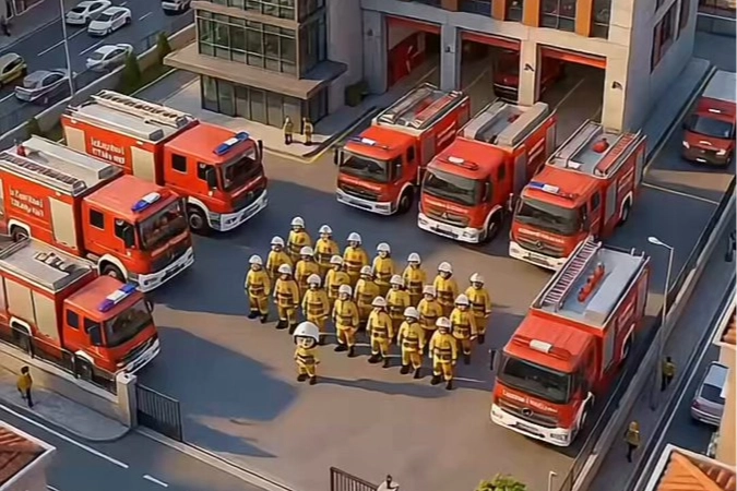 İstanbul İtfaiyesi, 'Kıvılcım' karakteriyle çocuklara acil durumlarda 112'yi aramayı öğretiyor.