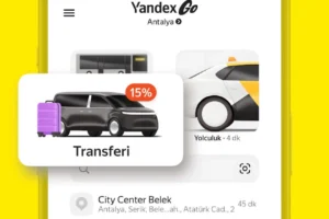 Antalya'da Yandex Go'nun yeni transfer hizmetini tanıtan görsel