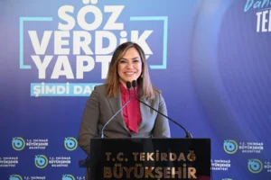 Tekirdağ Büyükşehir Belediye Başkanı Candan Yüceer'in görevdeki ikinci yılını değerlendirdiği basın toplantısı.