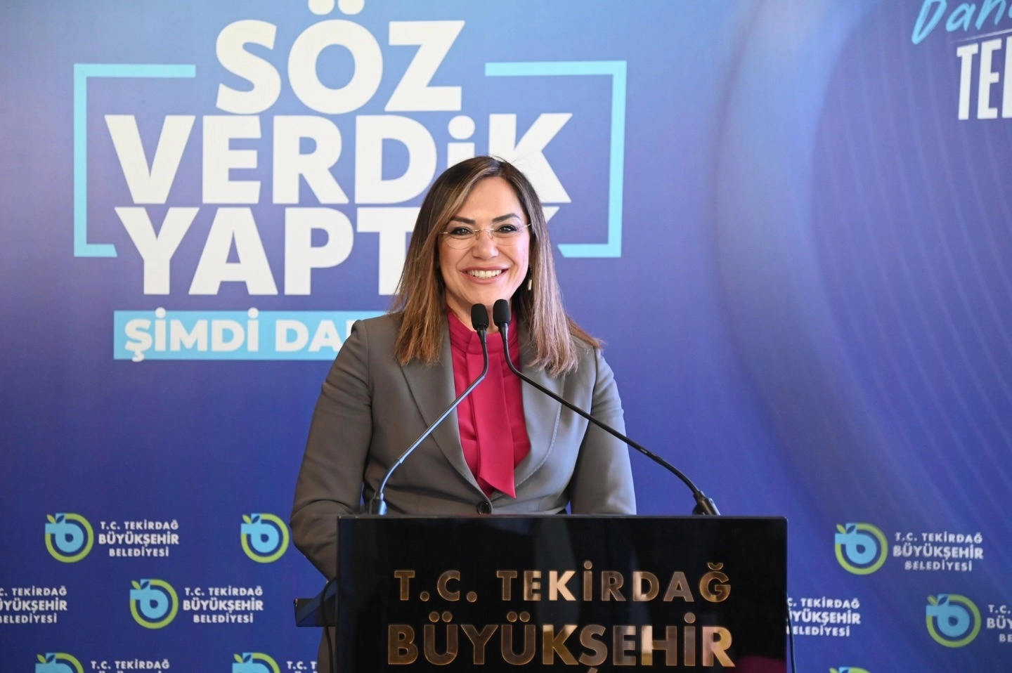 Tekirdağ Büyükşehir Belediye Başkanı Candan Yüceer'in görevdeki ikinci yılını değerlendirdiği basın toplantısı.