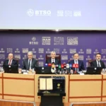 Ticaret Bakanı Ömer Bolat, Bursa'da ihracat rekoruyla ilgili açıklama yapıyor.