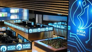 Borsa İstanbul'da işlem gören BIST 100 endeksinin yükselişini gösteren grafik