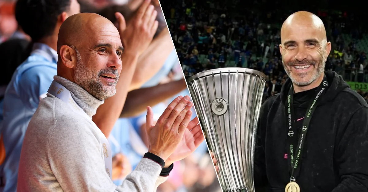 Pep Guardiola'nın Manchester City'den ayrılacağı ve yerine Enzo Maresca'nın geleceği haberiyle ilgili görsel.