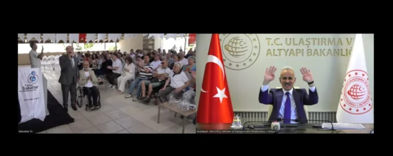 Demiryolunda ücretsiz seyahat eden engelli yolcuları gösteren görsel