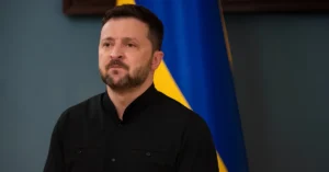 Ukrayna Devlet Başkanı Volodimir Zelenski, Rus saldırılarına ilişkin açıklama yapıyor