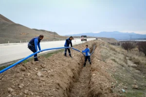 Malatya Yazıhan'da yenilenen içme suyu hattı