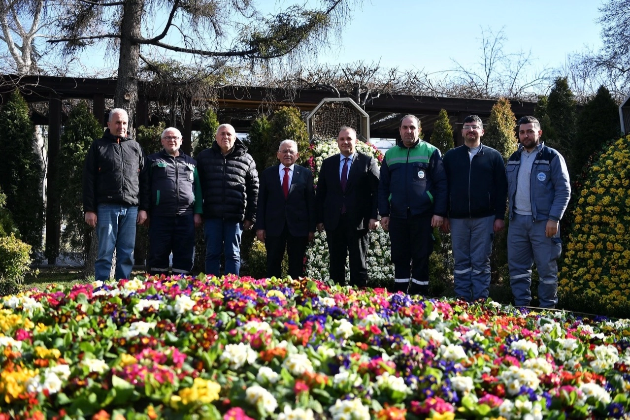 Kayseri Büyükşehir Belediyesi'nin peyzaj çalışmaları kapsamında diktiği fidanlar ve yeşil alanlar.