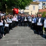 Bornova Muhtarlar Akademisi mezuniyet töreninden genel görünüm