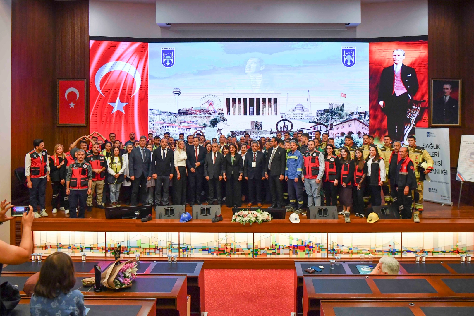 Ankara Büyükşehir Belediyesi'nin düzenlediği İş Sağlığı ve Güvenliği ödül töreninden bir kesit