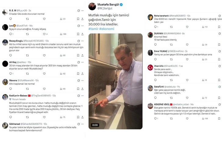 Mustafa Sarıgül'ün 30 bin liralık musluk tamiri iddiası sosyal medyada alay konusu oldu