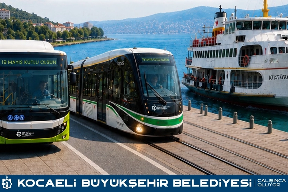 Kocaeli'de 19 Mayıs Atatürk'ü Anma, Gençlik ve Spor Bayramı kapsamında toplu taşıma araçları ücretsiz hizmet veriyor.