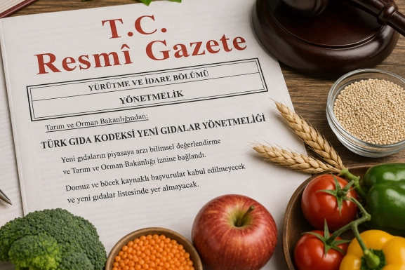 Türk Gıda Kodeksi Yeni Gıdalar Yönetmeliği'nin yürürlüğe girdiğini gösteren görsel