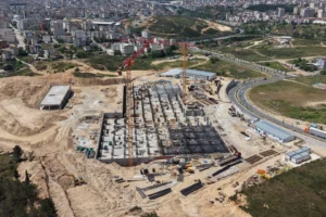 Kocaeli Çayırova'da yapımı süren devlet hastanesi inşaatından genel plan