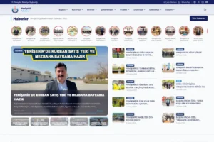 Yenişehir Belediyesi'nin engelli bireyler için erişilebilir hale getirilen modern internet sitesi ekran görüntüsü