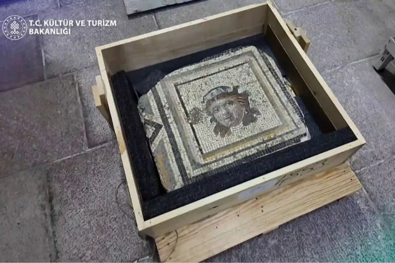 ABD'den Türkiye'ye getirilen Çingene Kızı Mozaiği'nin kayıp parçası