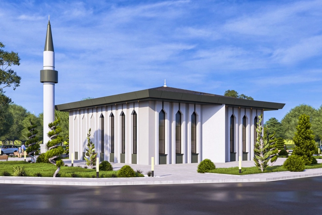 Melikgazi Belediyesi tarafından Cumhuriyet Mahallesi'ne yapılan Hüseyin Özalp Camii inşaatı