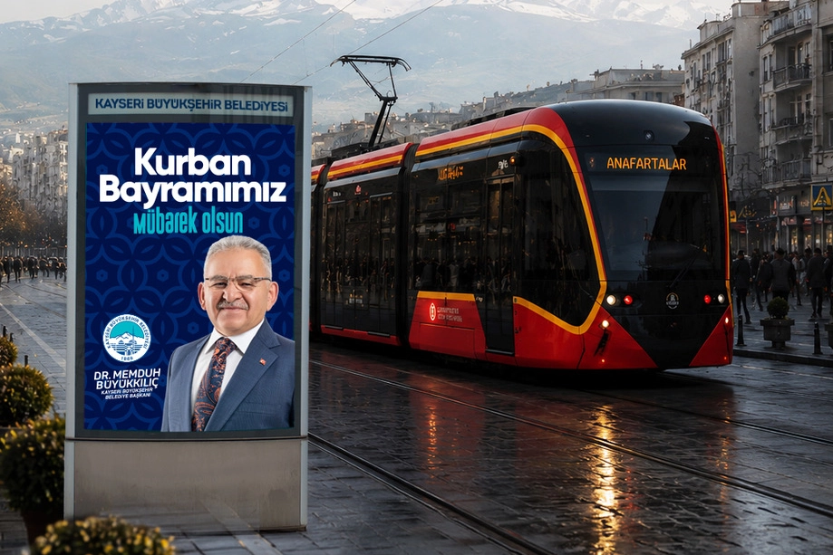 Kayseri'de Kurban Bayramı boyunca tramvaylar ücretsiz hizmet verecek.