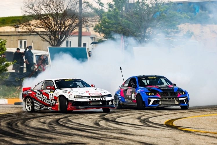 Gaziantep Drift Şampiyonası'nda sporcuların yarıştığı anlar