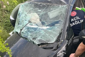 Adıyaman-Gölbaşı karayolunda meydana gelen trafik kazası sonrası olay yeri