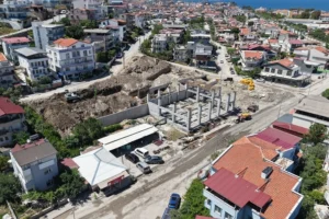 Dikili'nin yeni itfaiye hizmet binası inşaatında son durum