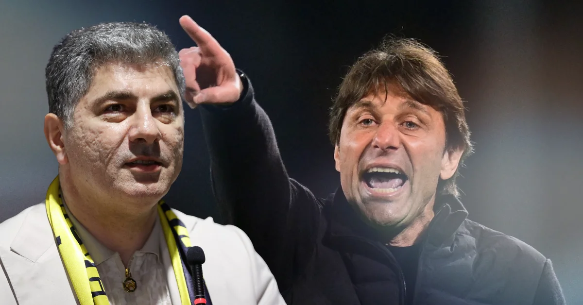Fenerbahçe başkan adayı Hakan Safi'nin teknik direktör Antonio Conte ile görüştüğü iddiasına ilişkin haber görseli