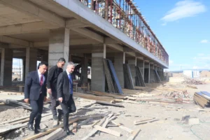 Erzurum Aziziye'de yapımı devam eden 84 kişilik modern huzurevi inşaatından genel görünüm