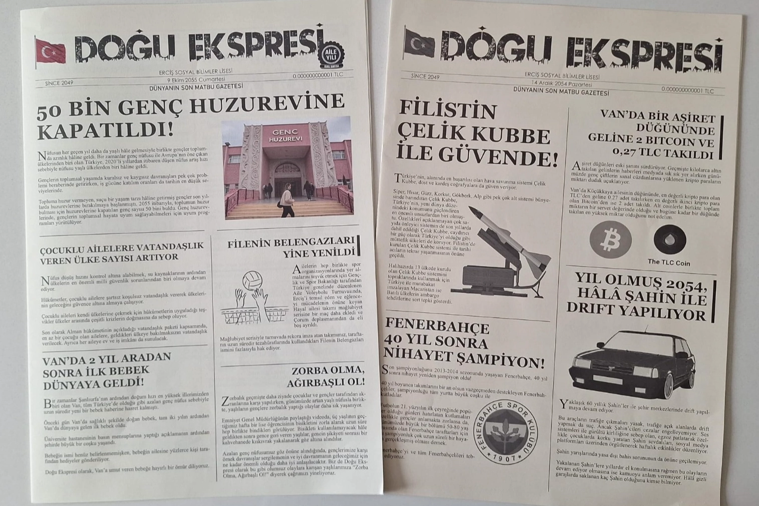 Erciş Sosyal Bilimler Lisesi öğrencileri tarafından hazırlanan 'Doğu Ekspresi Gazetesi' ile il birinciliği elde edildi.