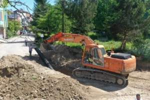 Ordu Korgan'da yağmur suyu hattı yenileme çalışması