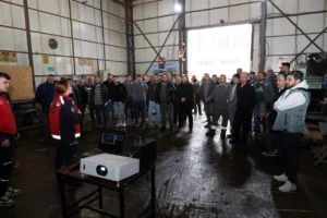 Talas Belediyesi personeli yangın söndürme eğitimi alıyor