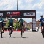 Sakarya'da düzenlenen UCI MTB Eliminatör Dünya Kupası'nda sporcular yarışıyor