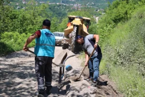 Ordu Aybastı Zaferimilli Mahallesi'nde yenilenen içme suyu hattı çalışması