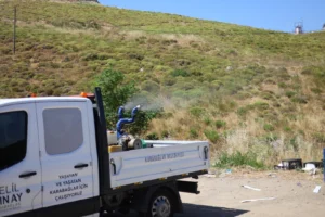 Karabağlar Belediyesi sinek ve haşerelere karşı ilaçlama yapıyor