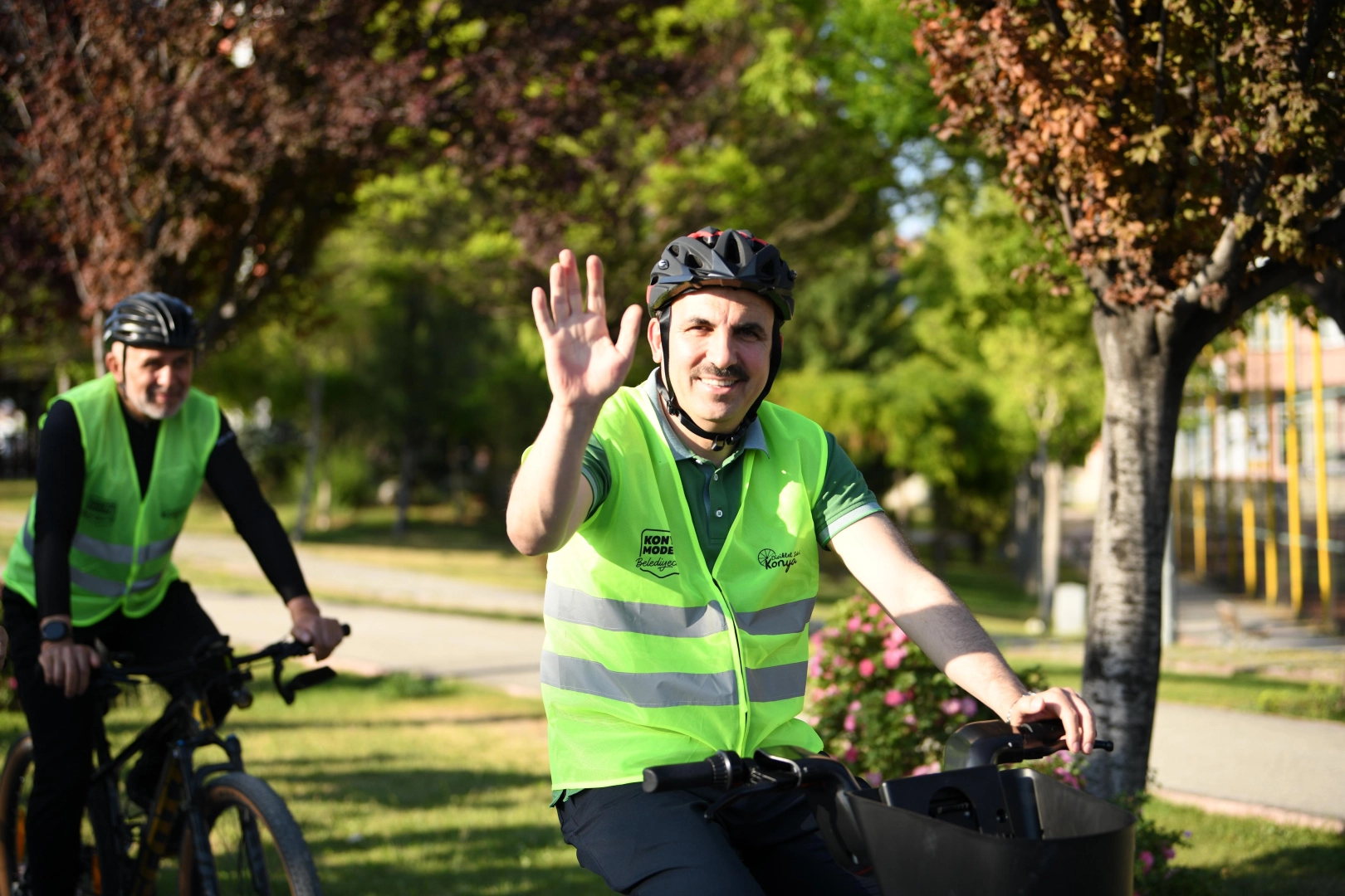 Konya'da düzenlenen Granfondo Yol Bisiklet Yarışı'na katılan sporcular