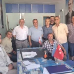 DSP Keşan İlçe Başkanı Hasan Nalbantoğlu'nun yeniden seçilmesini simgeleyen görsel