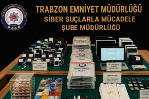 Trabzon merkezli yasa dışı bahis operasyonu sonucu tutuklanan zanlılar