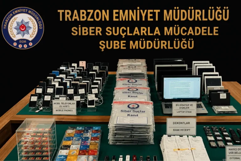 Trabzon merkezli yasa dışı bahis operasyonu sonucu tutuklanan zanlılar