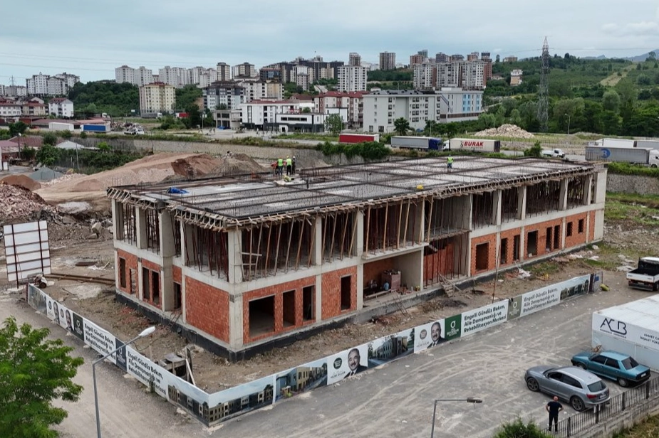 Ordu'da yapımı süren engelli gündüz bakım, aile danışmanlığı ve rehabilitasyon merkezi inşaatı