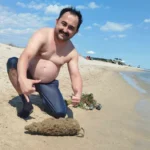 Edirne Enez sahilinde yüzerken bulunan patlamamış top mermisi
