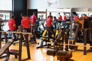 Kayseri'de kamp yapan Türkiye Görme Engelliler Milli Futbol Takımı sporcuları antrenman yaparken