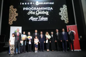 İnegöl Kaymakamı Eren Arslan ve ilçe protokolü veda yemeğinde