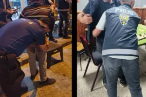 Kastamonu Taşköprü'de gerçekleştirilen 'Güven ve Huzur Uygulaması' kapsamında emniyet güçlerinin denetim yapması