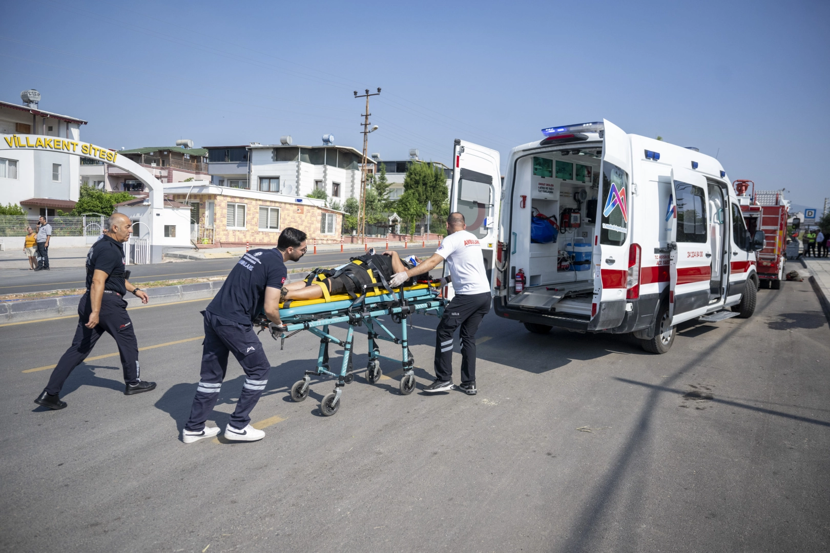 Mersin'de düzenlenen trafik güvenliği tatbikatından genel bir görünüm