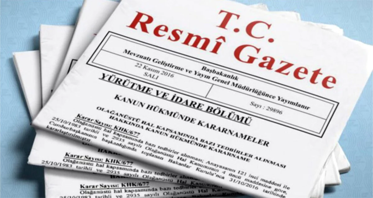 Resmi Gazete'de yayımlanan atama ve görevden alma kararlarını temsil eden görsel