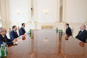 Adalet Bakanı Akın Gürlek'in Azerbaycan Cumhurbaşkanı İlham Aliyev ile görüşmesi